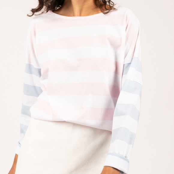 Saint James Carteret Cotton Long Sleeve Blue Pink White - Picture 1 of 6